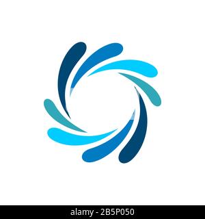 Natural Splash Water Modello Ornamental Logo Illustration Design. Vettore EPS 10. Foto Stock