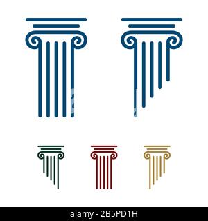 Modello Di Logo Per La Progettazione Di Illustrazioni Per La Ditta Lawyer. Vettore EPS 10. Foto Stock