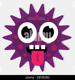simpatico mostro viola con lingua fuori isolato vettore illustrazione Illustrazione Vettoriale