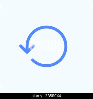 Delineare un'icona di aggiornamento per il design del sito Web. Immagine vettoriale arrotondata e sottile dell'icona di ricarica. Illustrazione Vettoriale