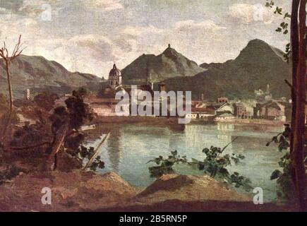 Como E Lago Di Como - Jean-Baptiste-Camille Corot, 1834 Foto Stock