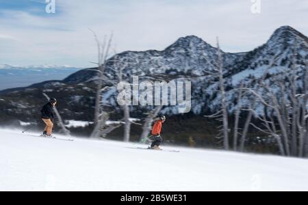 Sciatori al Anthony Lakes Mountain Resort nell'Oregon orientale. Foto Stock