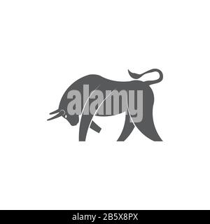 Icona Bull su sfondo bianco Illustrazione Vettoriale