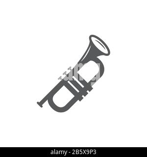 Icona tromba su sfondo bianco Illustrazione Vettoriale