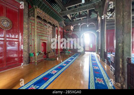 Vista interna di mihrab e minbar, l'antica Grande Moschea di Taiyuan, il quartiere di Xinghualing, la Città di Taiyuan, la Provincia di Shanxi, la Cina Foto Stock