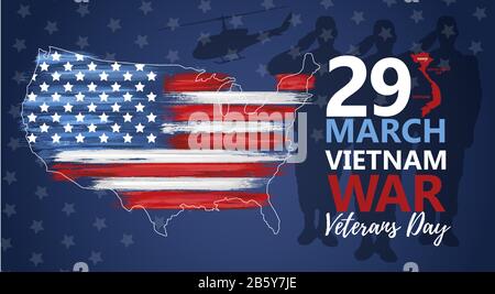 Nazionale vietnam guerra veterani giorno banner Illustrazione Vettoriale