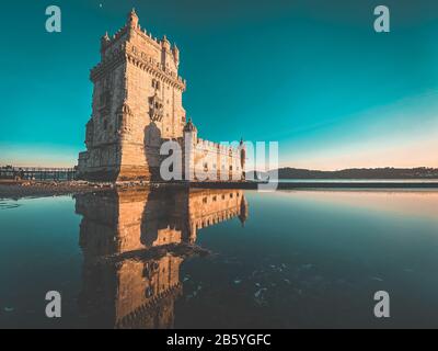 La Torre di Belem a Lisbona Portogallo Foto Stock