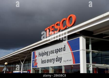 Supermercato Tesco a Market Weighton, East Yorkshire, Inghilterra Regno Unito Foto Stock