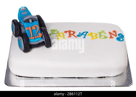 Compleanno ragazzo torta. La forma del veicolo. Foto Stock