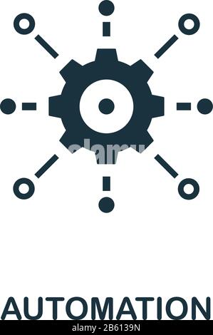 Icona automazione. Elemento semplice della raccolta di interruzioni aziendali. Icona di automazione riempita per modelli, infografiche e altro ancora Illustrazione Vettoriale
