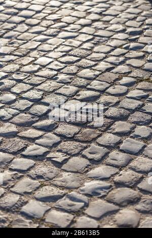 Immagine di fondo della strada dalle acciottolate. Foto Stock