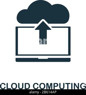 Icona del cloud computing. Elemento semplice della raccolta di interruzioni digitali. Icona del cloud computing compilato per modelli, infografiche e altro ancora Illustrazione Vettoriale