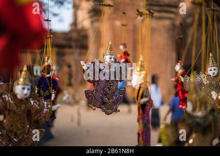 Souvenir in vendita, Bagan, Myanmar, Asia Foto Stock