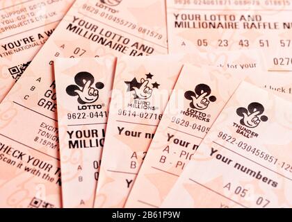 National Lottery Tickets, Regno Unito Foto Stock