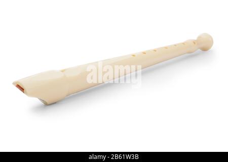 Panpipe strumento musicale. Su sfondo bianco. Foto Stock