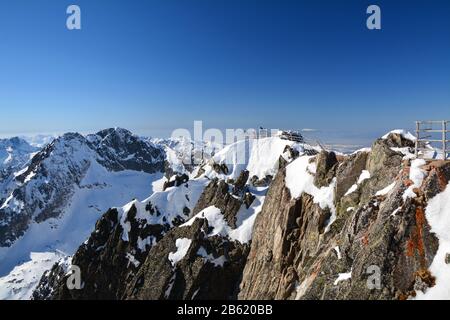 Picco Lomnicky - montagna HighTatra in inverno. Foto Stock