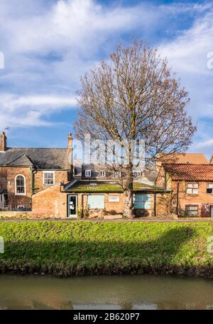 Il fiume Welland, Spalding, Lincolnshire, Inghilterra Foto Stock