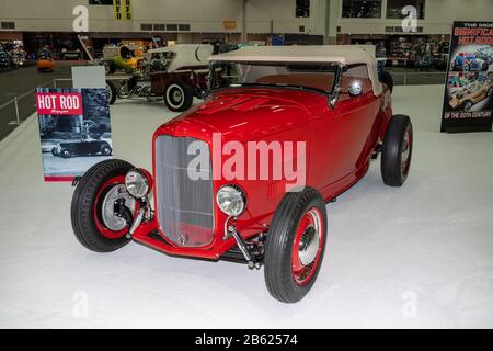 Detroit, MI/USA - 28 febbraio 2020: Ford Roadster del 1932 di Bobby McGee, in mostra alla Detroit Autorama. Foto Stock
