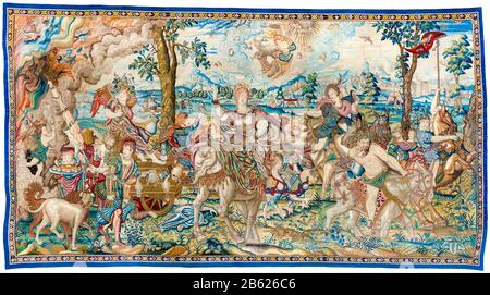 Guttony, dai sette Peccati Mortali arazzo di Pieter Coecke van Aelst, 1550-1560 Foto Stock