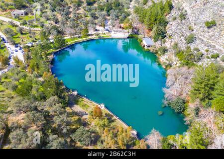 Lago di Zaros in primavera, Creta, Grecia. Foto Stock