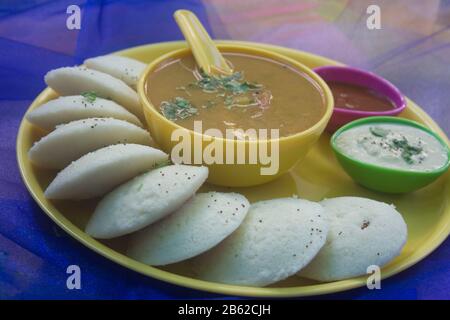 idli nobody, idli del cibo indiano del sud Foto Stock