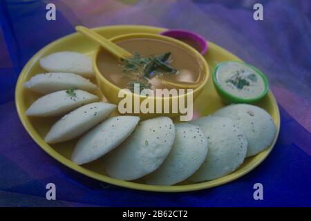 idli del cibo dell'india del sud Foto Stock