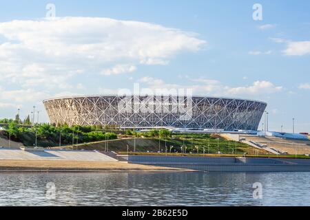 Volgograd, Russia-22 luglio 2019: Stadio di calcio dell'arena Volgograd a Volgograd. Città sul fiume Volga, in estate Foto Stock