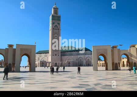 Il bellissimo. Hassan Ii Moschee, Casablanca, Marokko Foto Stock