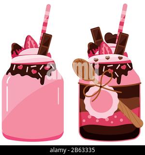Deserto in un vaso isolato su sfondo bianco. Illustrazione Vettoriale
