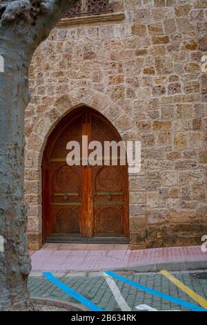 Porta particolare del palazzo dei conti di Cervellon, Anna. Valencia. Spagna Foto Stock