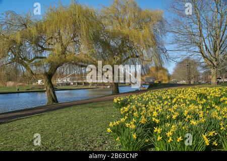 River Great Ouse, Bedford, Regno Unito Foto Stock