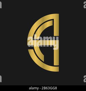 A , S , AS , SA lettera logo design con creativa tipografia moderna e logo monogramma Illustrazione Vettoriale