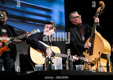 BFI Southbank, Londra, Regno Unito. 9th Mar, 2020. Una band composta dai Dodge Brothers, David Arnold, Neil Brand e Sanjeev Bhaskar sul palco della 50th Mark Kermode in 3D show. Foto Di Credito: Julie Edwards/Alamy Live News Foto Stock