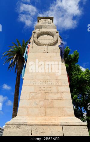 War Memorial, Cabinet Building, Hamilton City, Pembroke Parish, Bermuda Foto Stock