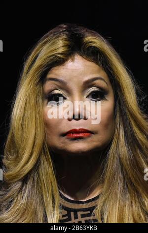 Città Del Messico, Messico. 22nd ottobre 2019. Città del Messico, MESSICO - 22 OTTOBRE: Il cantante americano la Toya Jackson parla durante una conferenza stampa per presentare Forever: Il miglior spettacolo Sul Re del Pop al Centro Cultural Teatro 1 il 22 ottobre 2019 a Città del Messico (Photo by Eyepix Group/Pacific Press) Credit: Pacific Press Agency/Alamy Live News Foto Stock