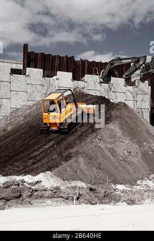 Costruzione di Freeway # 4 connettore, Downtown Orlando, Florida, Stati Uniti d'America Foto Stock