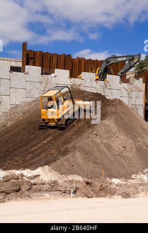 Costruzione di Freeway # 4 connettore, Downtown Orlando, Florida, Stati Uniti d'America Foto Stock