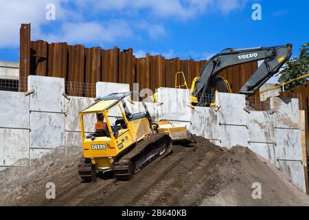 Costruzione di Freeway # 4 connettore, Downtown Orlando, Florida, Stati Uniti d'America Foto Stock