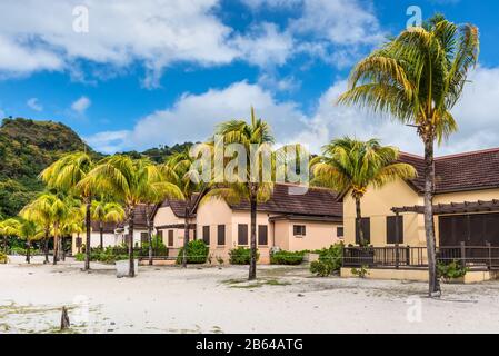 Buccament Bay, St Vincent e Grenadine - 19 dicembre 2018: Vista del Buccament Bay Resort a Buccament Bay, isola di Saint Vincent, Saint vince Foto Stock