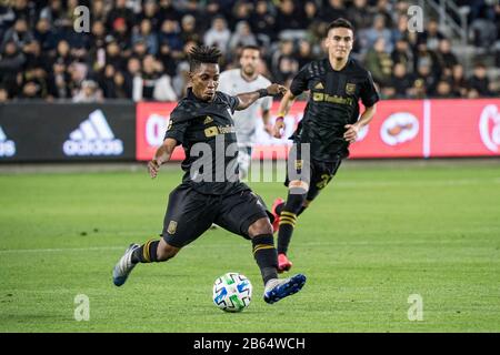 LAFC Forward Latif Blessing (7) durante una partita di calcio MLS contro Philadelphia Union, domenica 8 marzo 2020, a Los Angeles, California, USA. (Foto di IOS/Espa-Images) Foto Stock