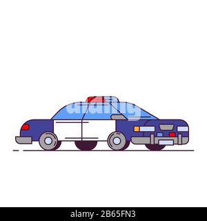 Vettore stile linea auto della polizia Illustrazione Vettoriale