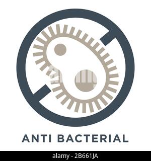 Segno antibatterico, materiale antiallergico per materasso ortopedico, icona isolata Illustrazione Vettoriale