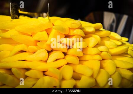 vista ravvicinata delle caramelle artigianali Foto Stock