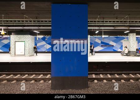 Frankfurt am Main Airport station for regional trains, Frankfurt, Germany Foto Stock