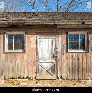 Dettaglio di un vecchio fienile a Long Island, NY Foto Stock