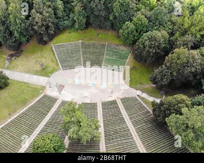 Veduta aerea della Valle delle canzoni (Dainu slenis) a Kaunas, Lituania Foto Stock