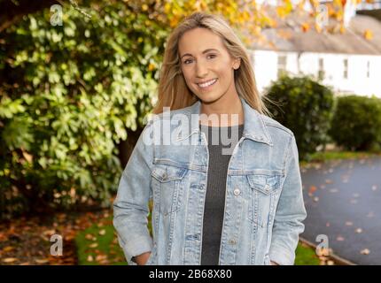 Amy Ferri nella sua città natale di Dumfries. Amy lavora come presentatore TV e radio, giornalista, artista di voiceover e organizzatore di eventi Foto Stock