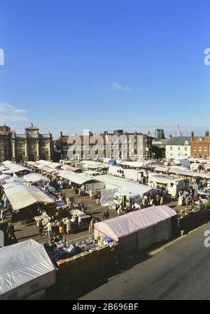 Tuesday Market Place, Kings Lynn, Norfolk, Inghilterra, Regno Unito Foto Stock