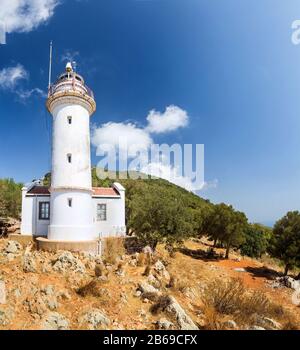 Famosa destinazione turistica del faro Gelidonya sulla Via Licia, Turchia Foto Stock