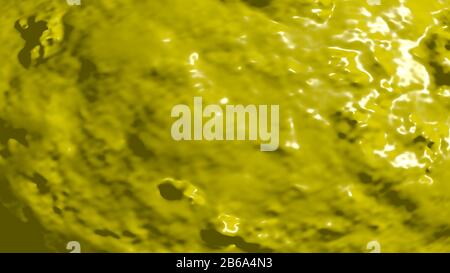 Caotico sfondo astratto fatto di monocromico Sizzling Sunrise colore su un motivo curvo shinny reso in 3D Foto Stock